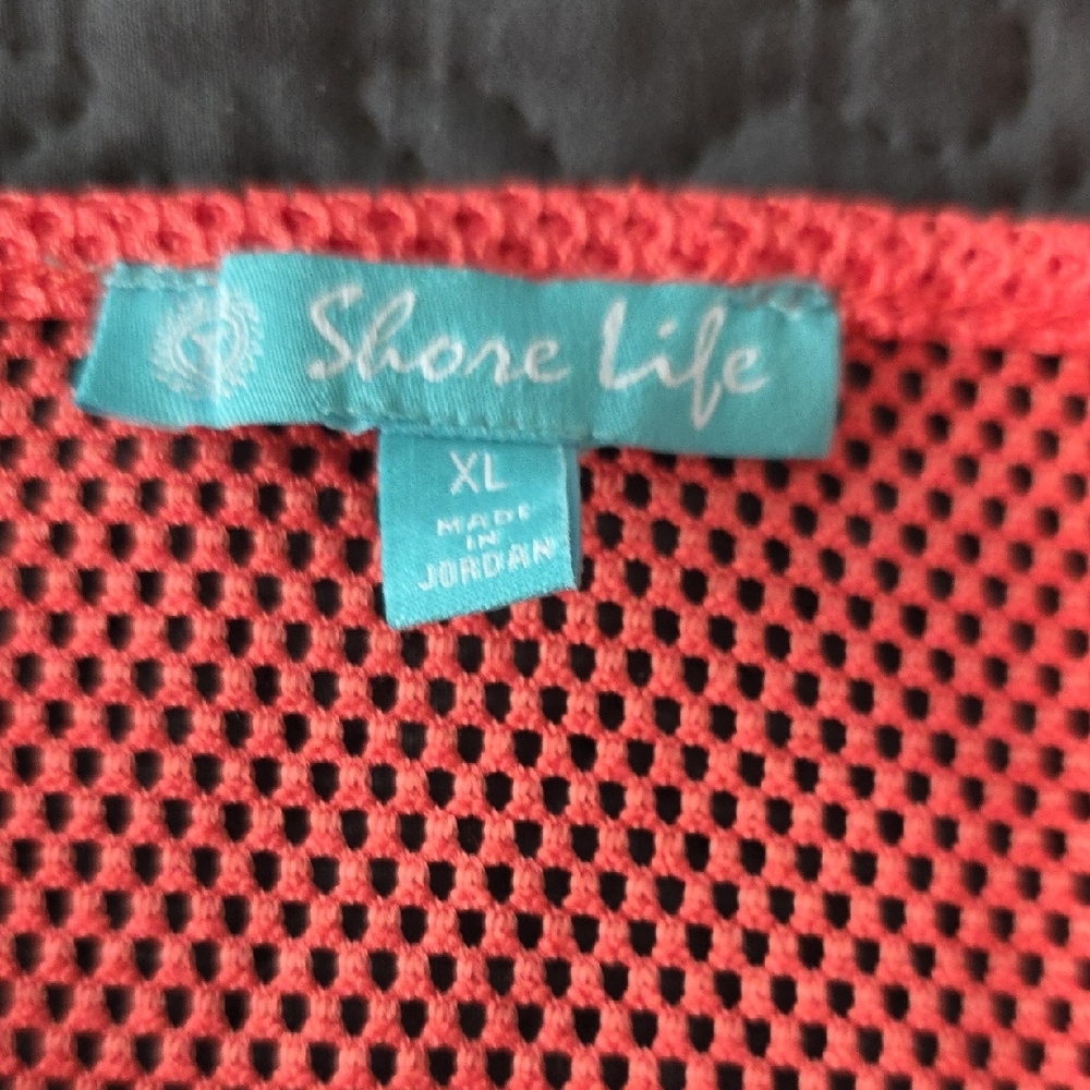 NWOT Shore Life XL Women's Red/Orange Mesh Swim Coverup - Picture 5 of 7